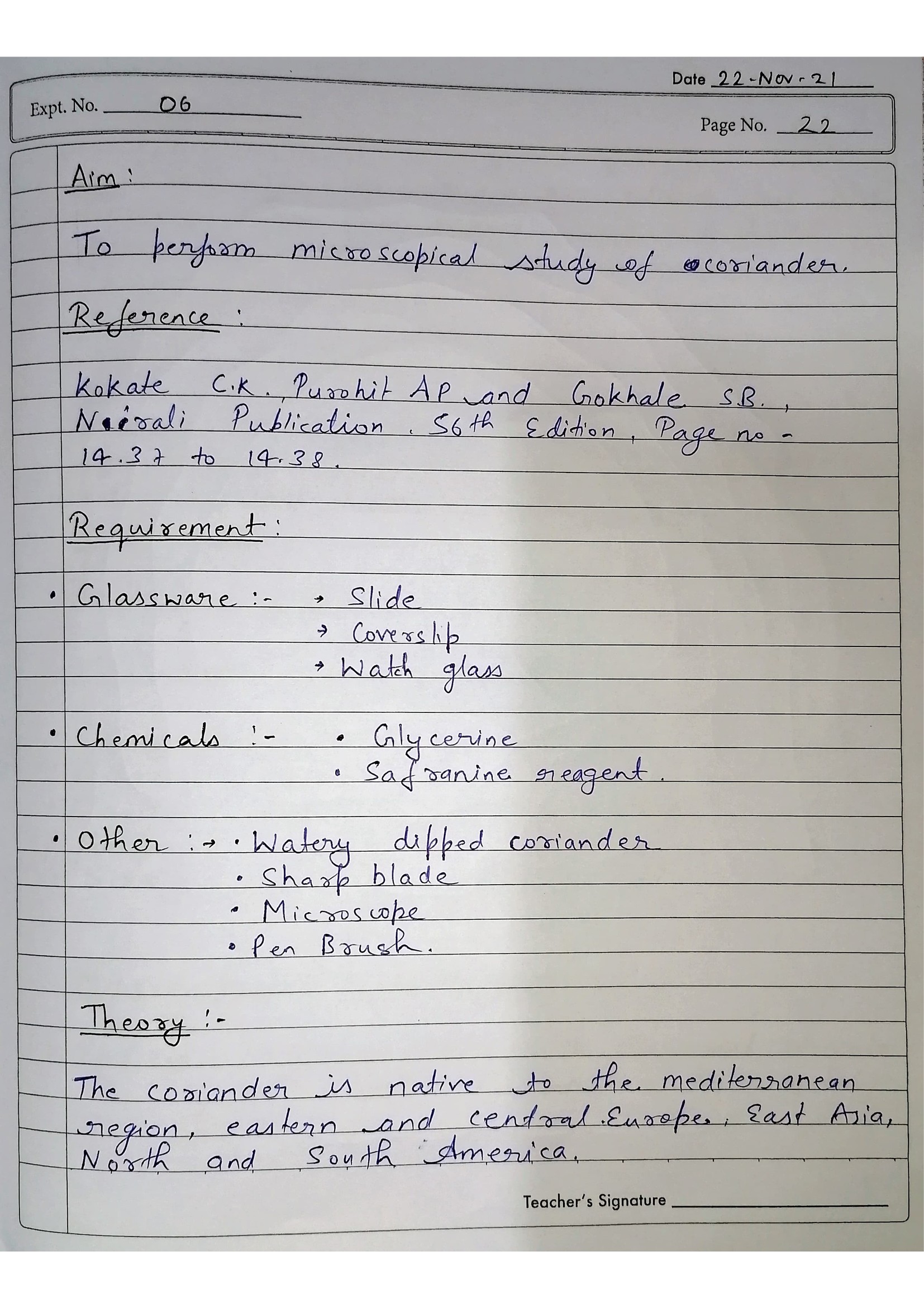 Pharmacognosy Practical